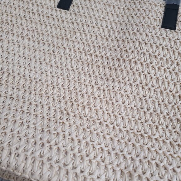 Donna Karan Cashmere Mist Collection Straw Tote Bag New with Tags - Picture 5 of 10